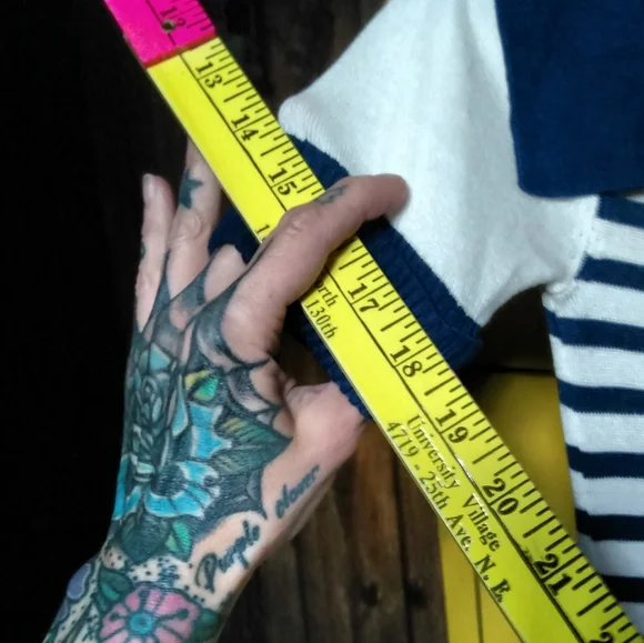 Hell Bunny Blue and White Striped Sailor Top⚓ - Picture 4 of 5